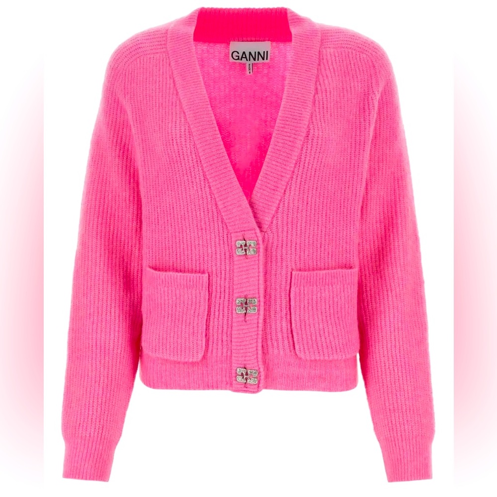 NWT GANNI Butterfly Button Cardigan xl